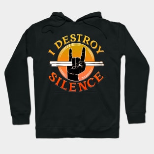 I Destroy Silence Drummer Orange Hoodie